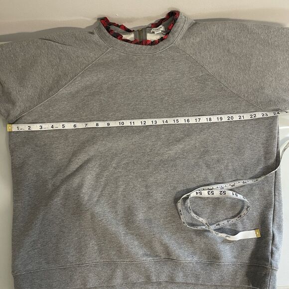 J Crew Women’s Gray Sweatshirt 2X Buffalo Check - Picture 8 of 10